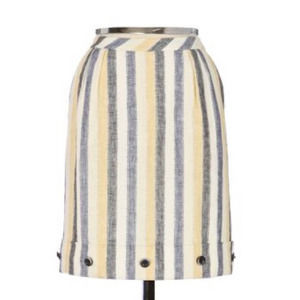 Anthropologie Edme Esyllte Striped Skirt Size 12 Cafe Awning Yellow Gray